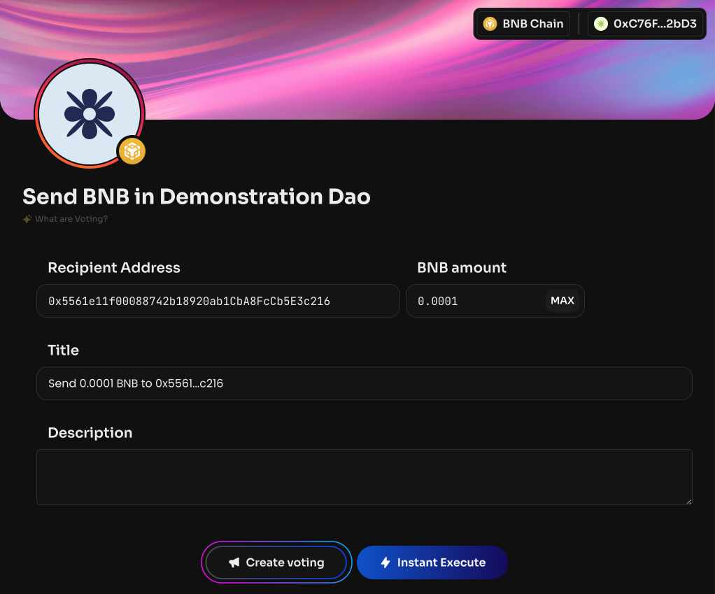 Click Create voting to create a vote to send the coin. Once the voting is activated, the coin…