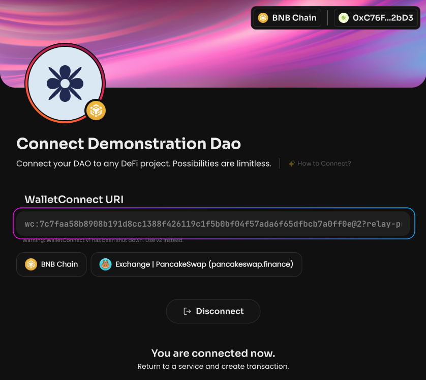 Return to xdao.app and paste the URI into the designated field