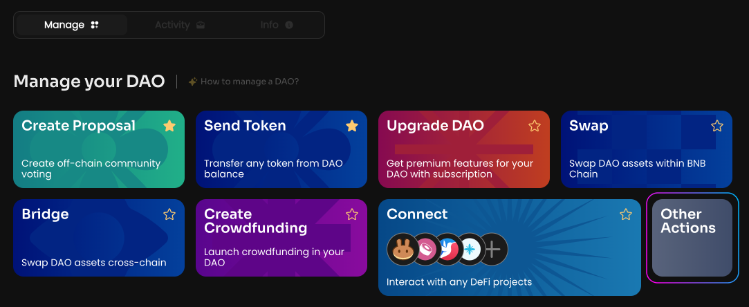 Click Edit DAO Analytics on the Manage page in your DAO