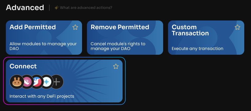 Click Connect on the Manage page of your DAO