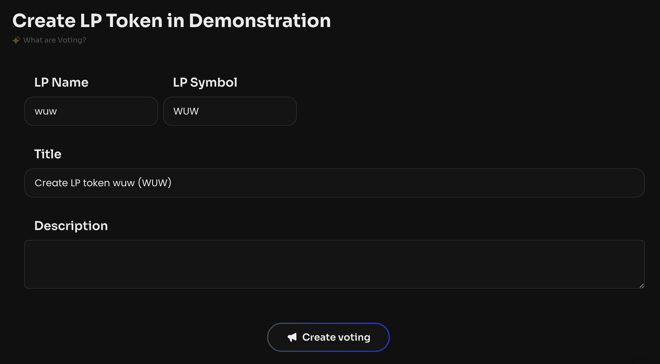 Enter the name and symbol of the LP Token